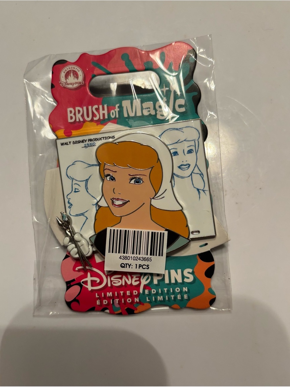 Disney Cinderella Brush of Magic Enamel Pin - Limited Edition